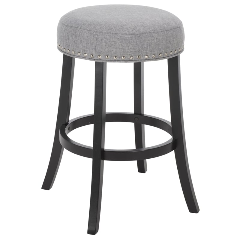 Safavieh Amato Wood and Metal Counter Stool  in Gray / Black