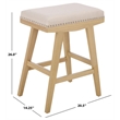 Safavieh Minato Wood and Metal Counter Stool  in Cream / Natural