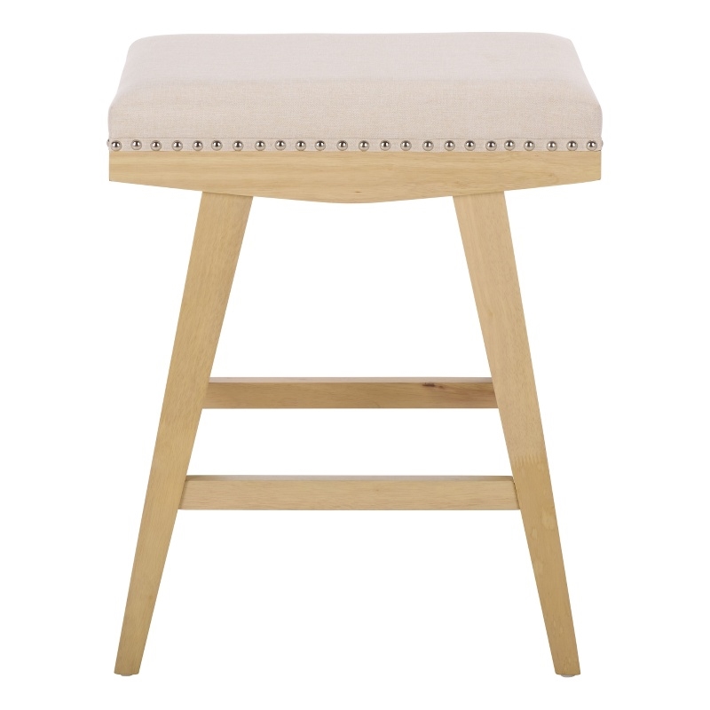 Safavieh Minato Wood and Metal Counter Stool  in Cream / Natural