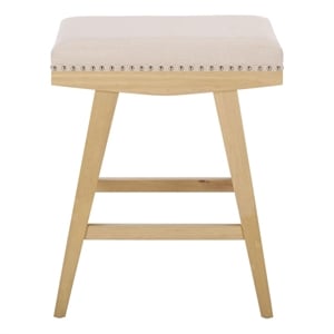 Safavieh Minato Wood and Metal Counter Stool  in Cream / Natural