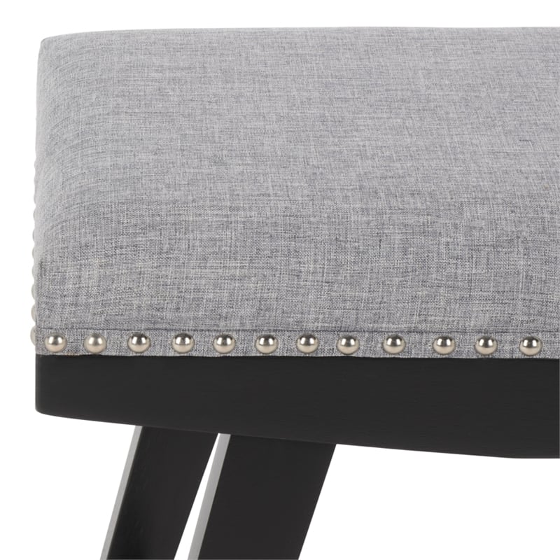 Safavieh Minato Wood and Metal Counter Stool in Gray / Black