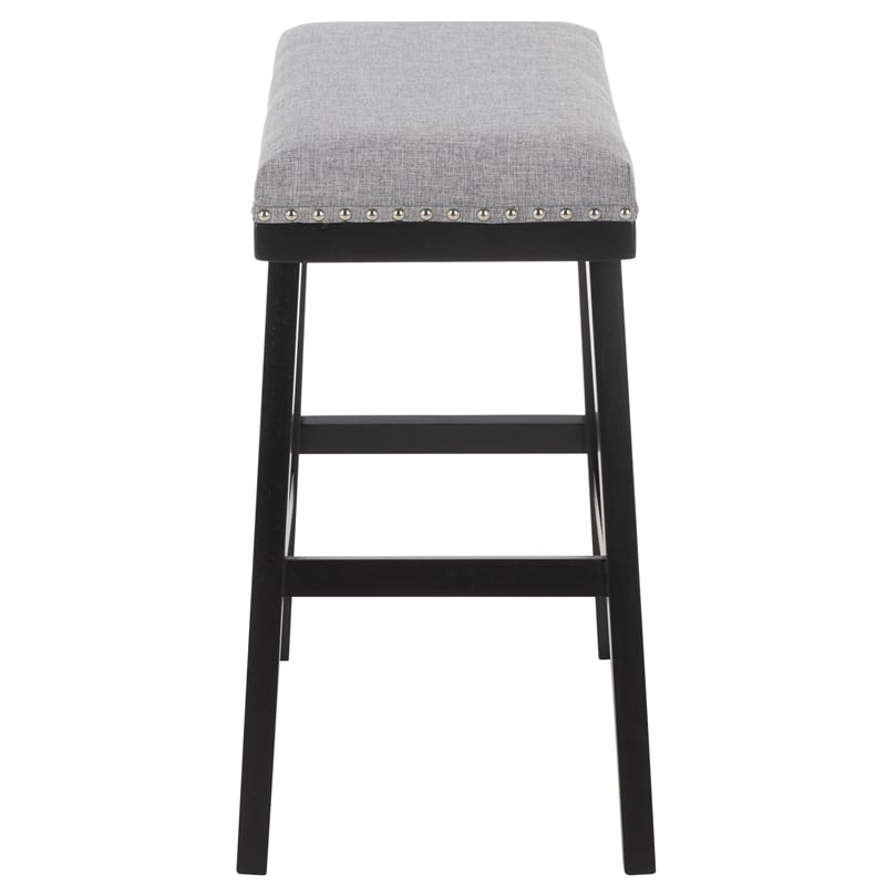 Safavieh Minato Wood and Metal Counter Stool in Gray / Black