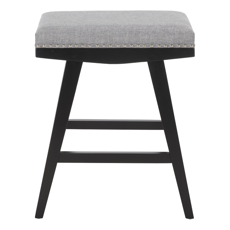 Safavieh Minato Wood and Metal Counter Stool in Gray / Black