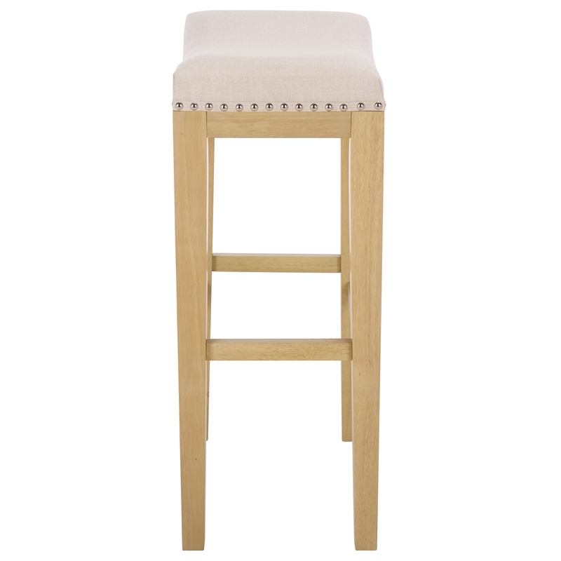 Safavieh Amabi Wood and Metal Barstool in Cream / Natural