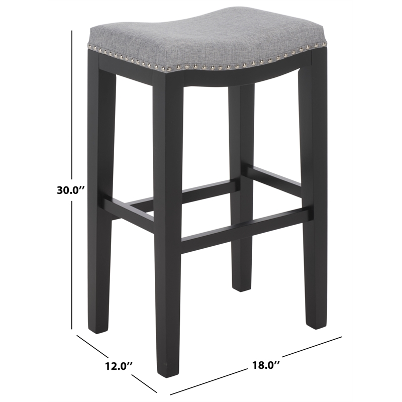Safavieh Amabi Wood and Metal Barstool  in Gray / Black