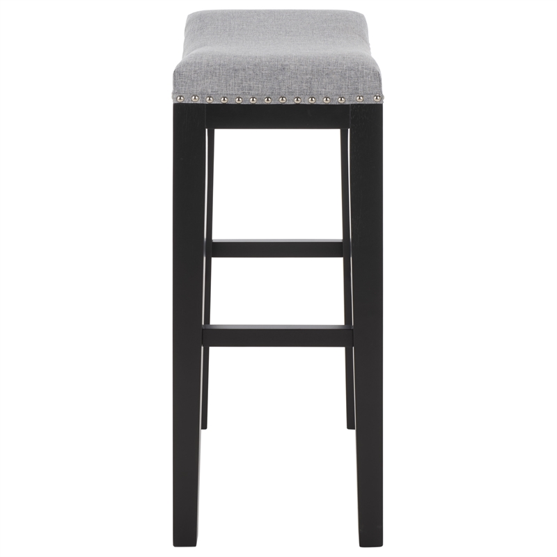 Safavieh Amabi Wood and Metal Barstool  in Gray / Black