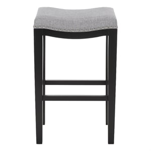 Safavieh Amabi Wood and Metal Barstool  in Gray / Black