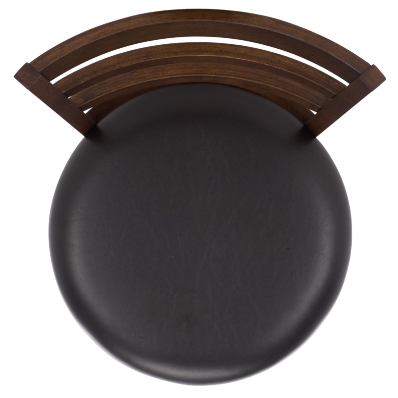 Safavieh Hiroto Wood and Metal Barstool in Black / Walnut