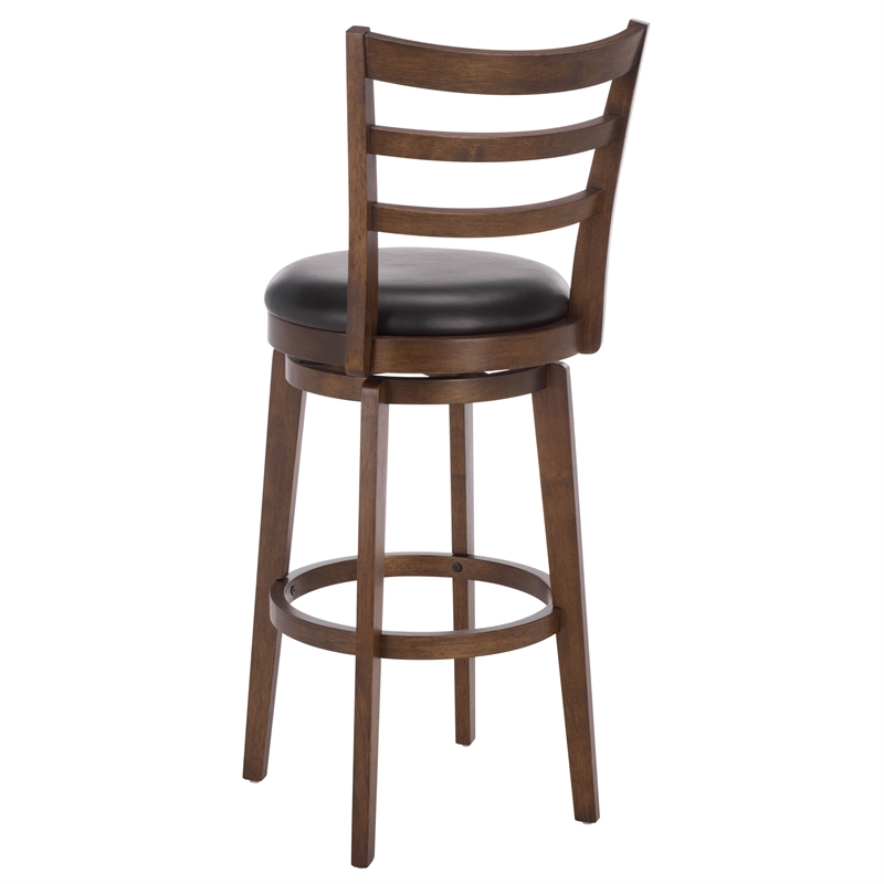 Safavieh Hiroto Wood and Metal Barstool in Black / Walnut