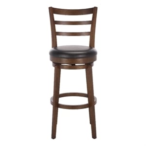 Safavieh Hiroto Wood and Metal Barstool in Black / Walnut