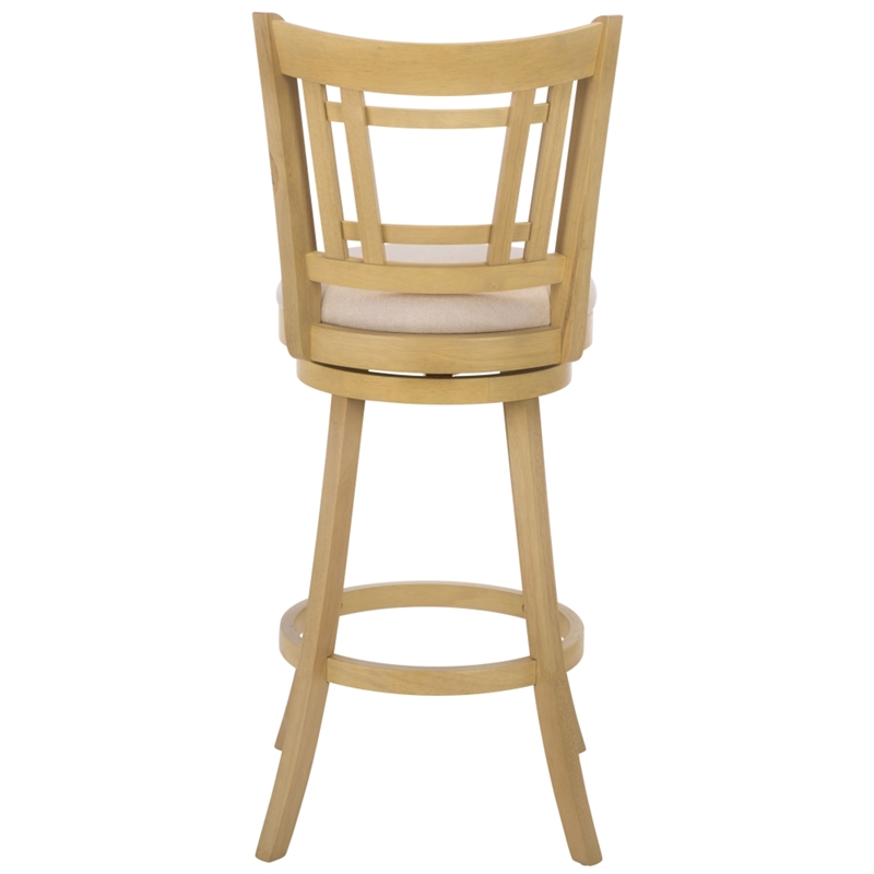Safavieh Maiko Wood and Metal Barstool  in Cream / Natural