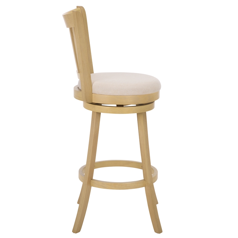 Safavieh Maiko Wood and Metal Barstool  in Cream / Natural