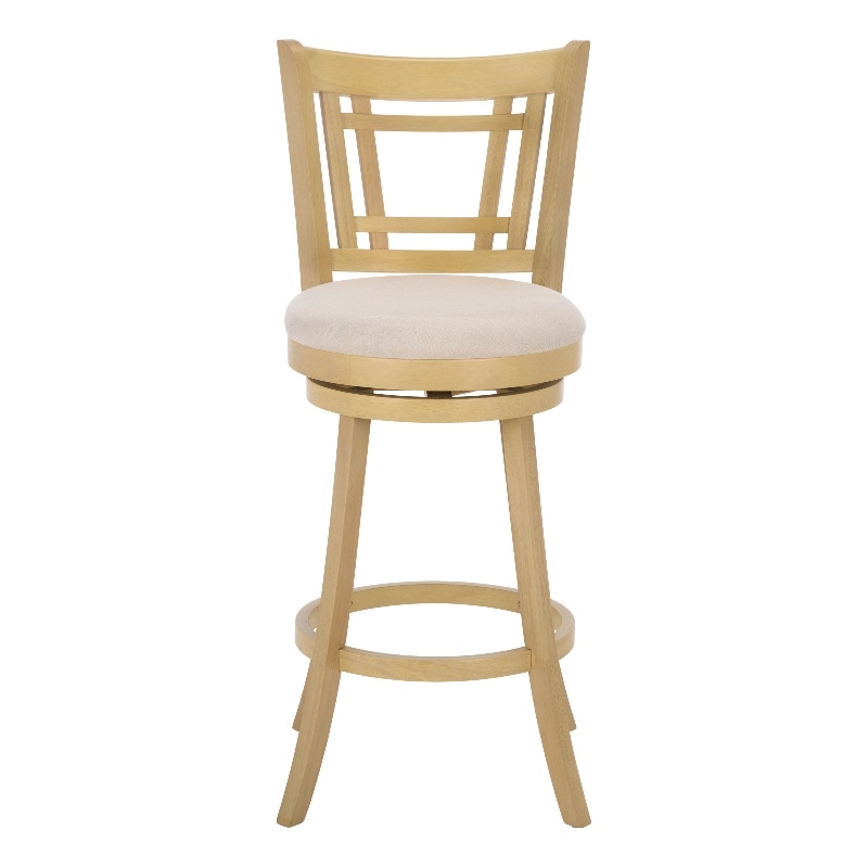 Safavieh Maiko Wood and Metal Barstool  in Cream / Natural