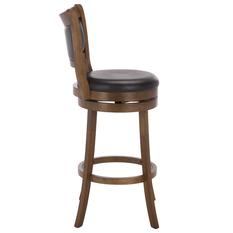 Safavieh Takado Wood and Metal Barstool in Black / Natural