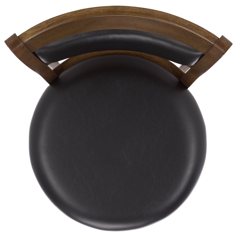 Safavieh Takado Wood and Metal Barstool in Black / Natural