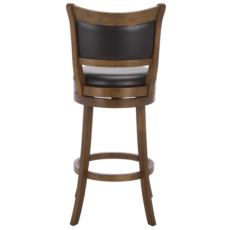 Safavieh Takado Wood and Metal Barstool in Black / Natural