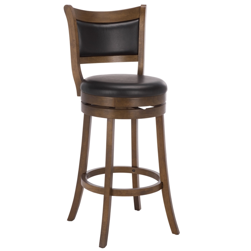Safavieh Takado Wood and Metal Barstool in Black / Natural
