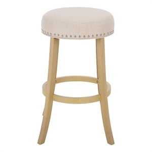 Safavieh Mumbai Wood and Metal Barstool in Cream / Natural