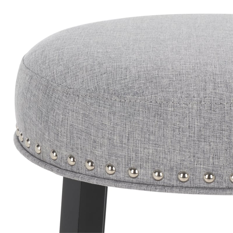 Safavieh Mumbai Wood and Metal Barstool in Gray / Black