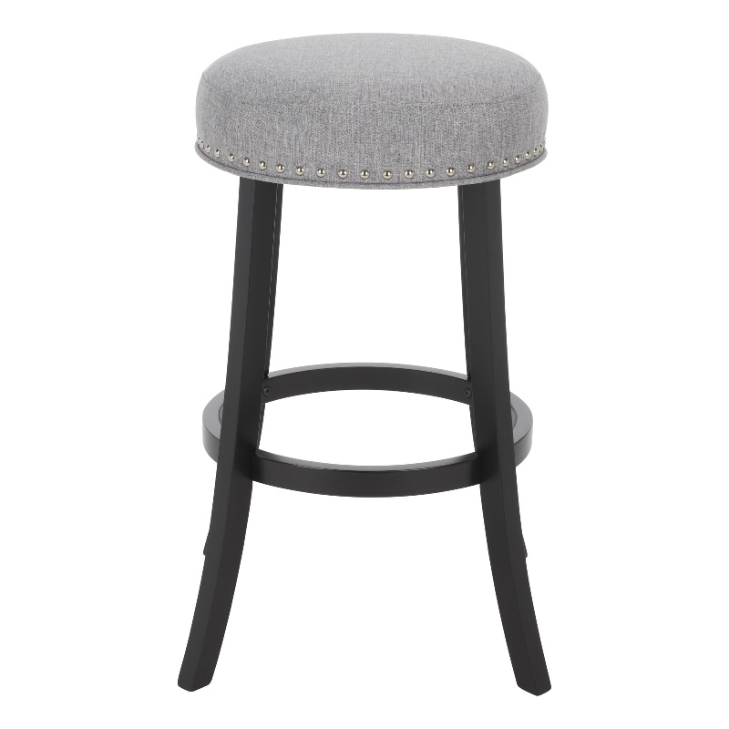 Safavieh Mumbai Wood and Metal Barstool in Gray / Black