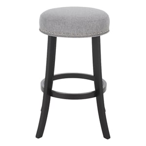Safavieh Mumbai Wood and Metal Barstool in Gray / Black