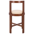 Safavieh Estes Round Wood and Fabric Counter Stool  in White / Walnut