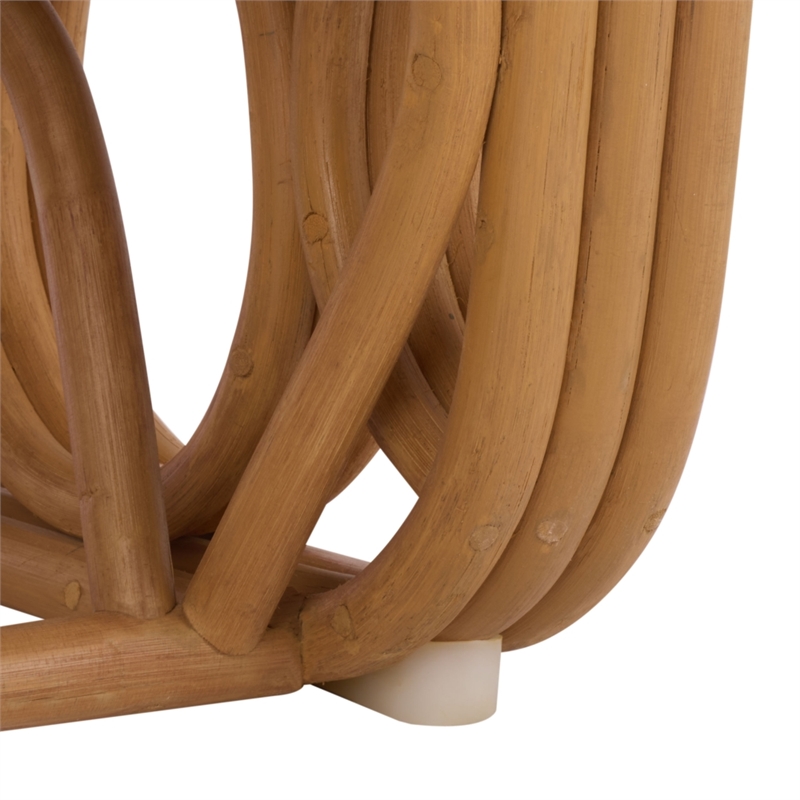 Safavieh Malina Rattan Pole and Fabric Accent Chair  in Natural / White