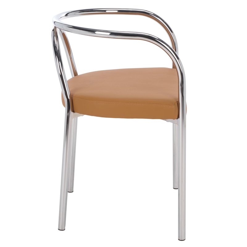 Safavieh Nexus Wood and Steel Dining Chair in Brown / Chrome