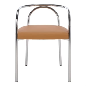 Safavieh Nexus Wood and Steel Dining Chair in Brown / Chrome