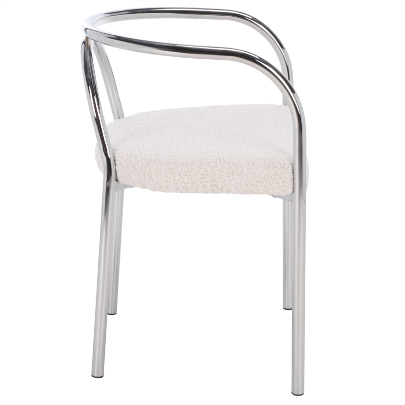 Safavieh Nexus Metal and Wood Dining Chair  in Cream  / Chrome
