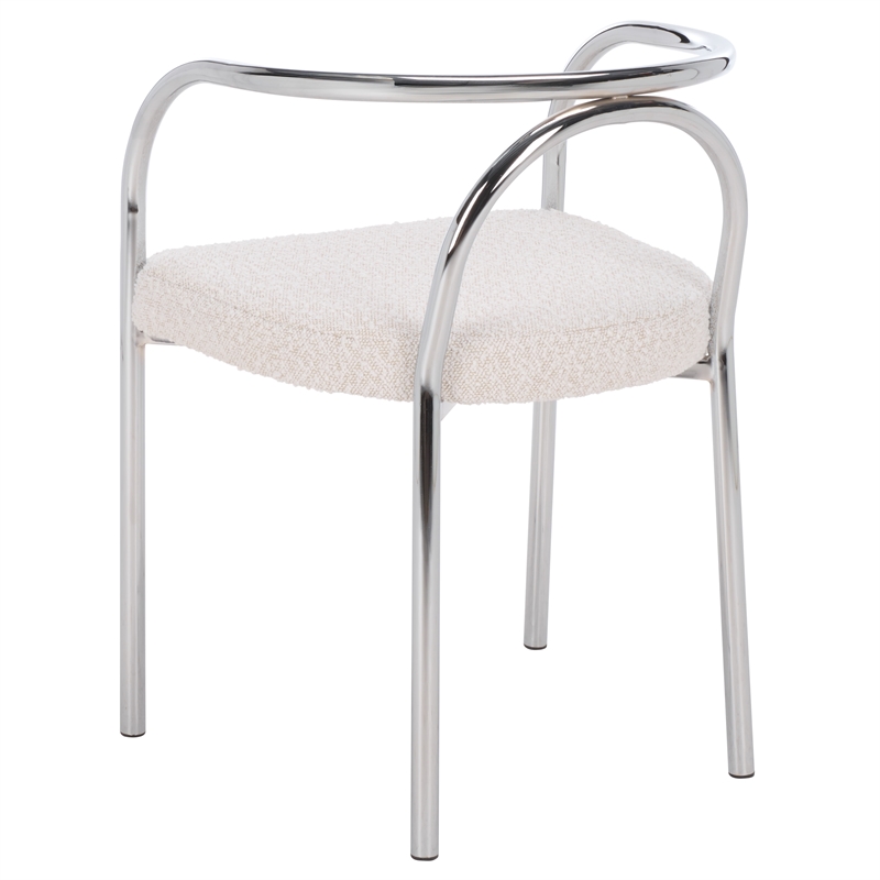 Safavieh Nexus Metal and Wood Dining Chair  in Cream  / Chrome
