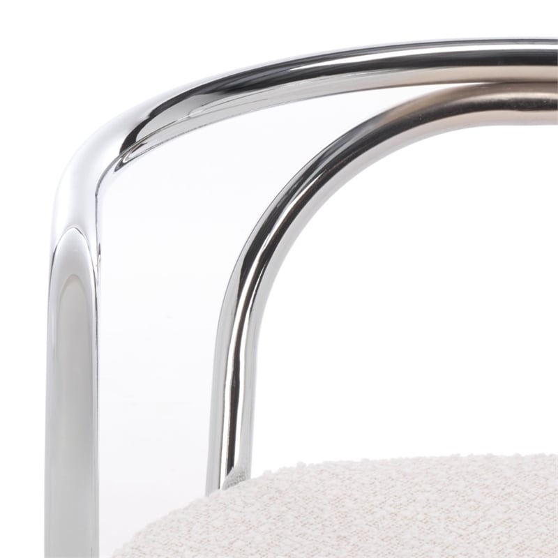 Safavieh Nexus Metal and Wood Dining Chair  in Cream  / Chrome
