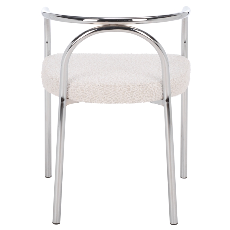 Safavieh Nexus Metal and Wood Dining Chair  in Cream  / Chrome