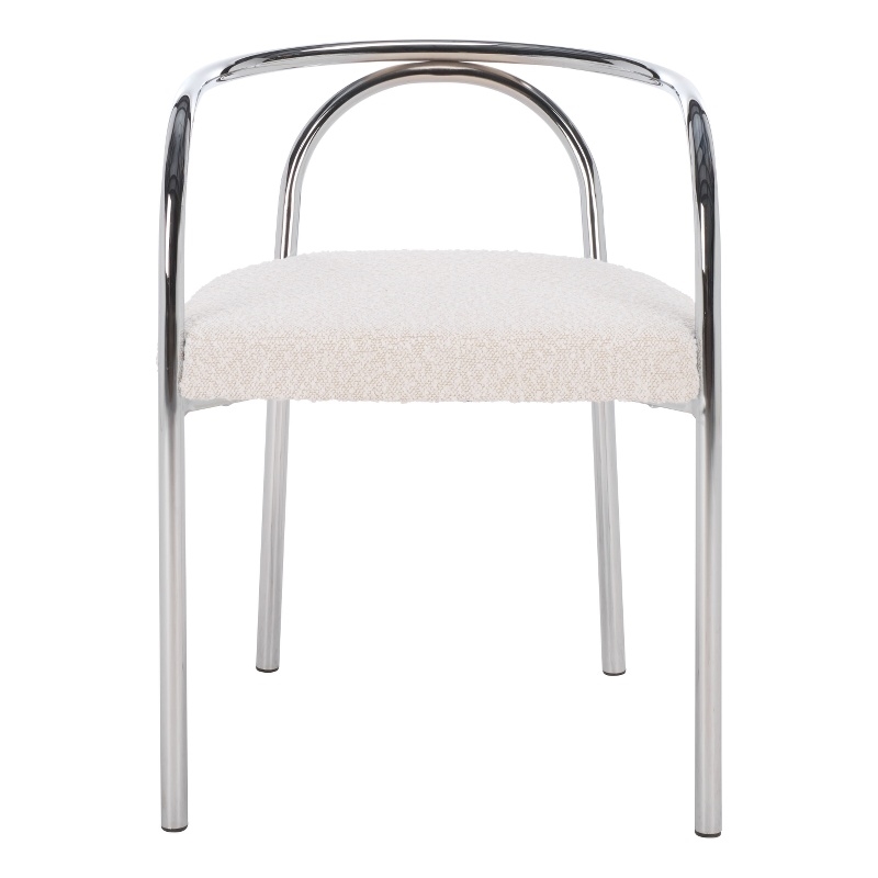 Safavieh Nexus Metal and Wood Dining Chair  in Cream  / Chrome