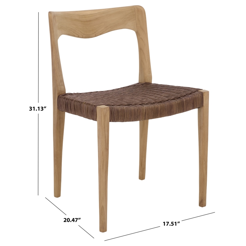 Safavieh Sezja Wicker and Rattan Dining Chair  in Natural / Brown