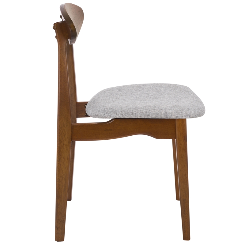 Safavieh Yamato Wood and Fabric Dining Chair in Brown / Gray