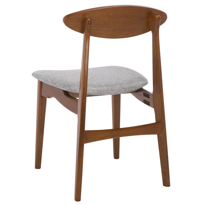 Safavieh Yamato Wood and Fabric Dining Chair in Brown / Gray