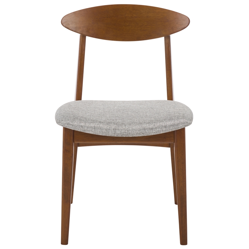 Safavieh Yamato Wood and Fabric Dining Chair in Brown / Gray