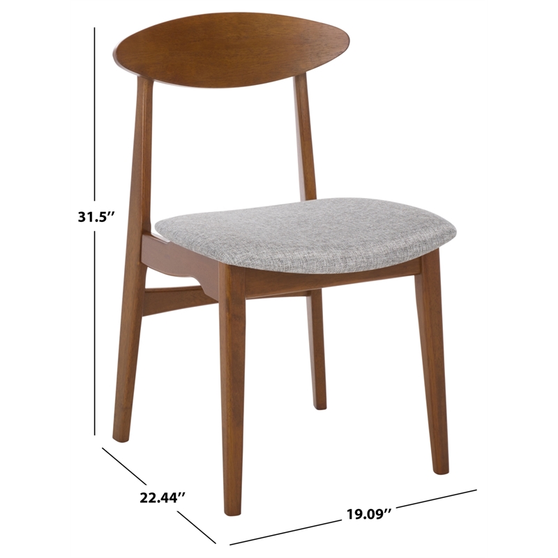 Safavieh Yamato Wood and Fabric Dining Chair in Brown / Gray