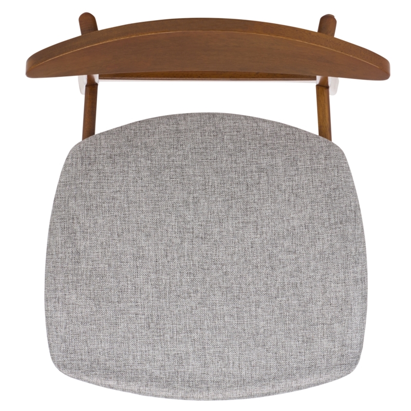 Safavieh Yamato Wood and Fabric Dining Chair in Brown / Gray