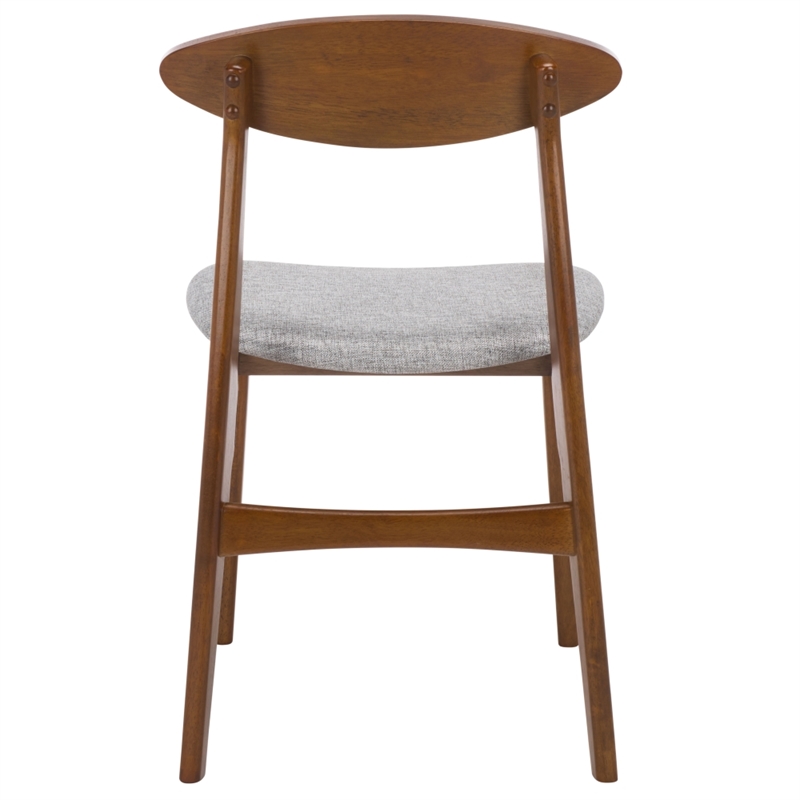 Safavieh Yamato Wood and Fabric Dining Chair in Brown / Gray