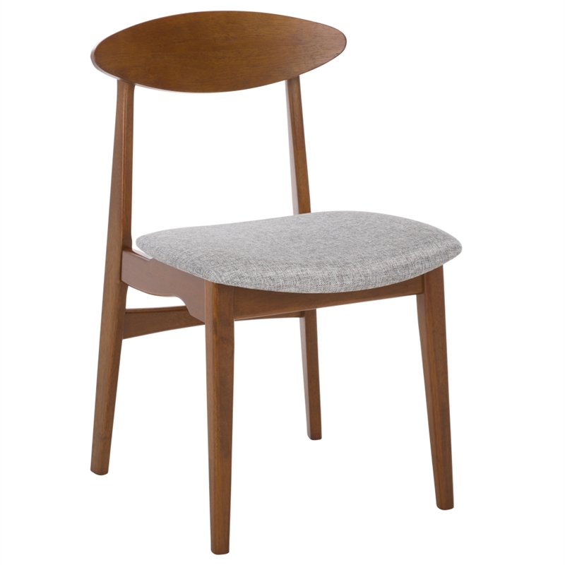 Safavieh Yamato Wood and Fabric Dining Chair in Brown / Gray