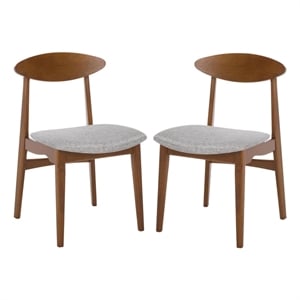 Safavieh Yamato Wood and Fabric Dining Chair in Brown / Gray