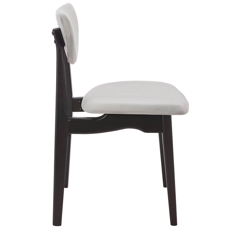 Safavieh Botan Wood and Fabric Dining Chair in Black / Gray