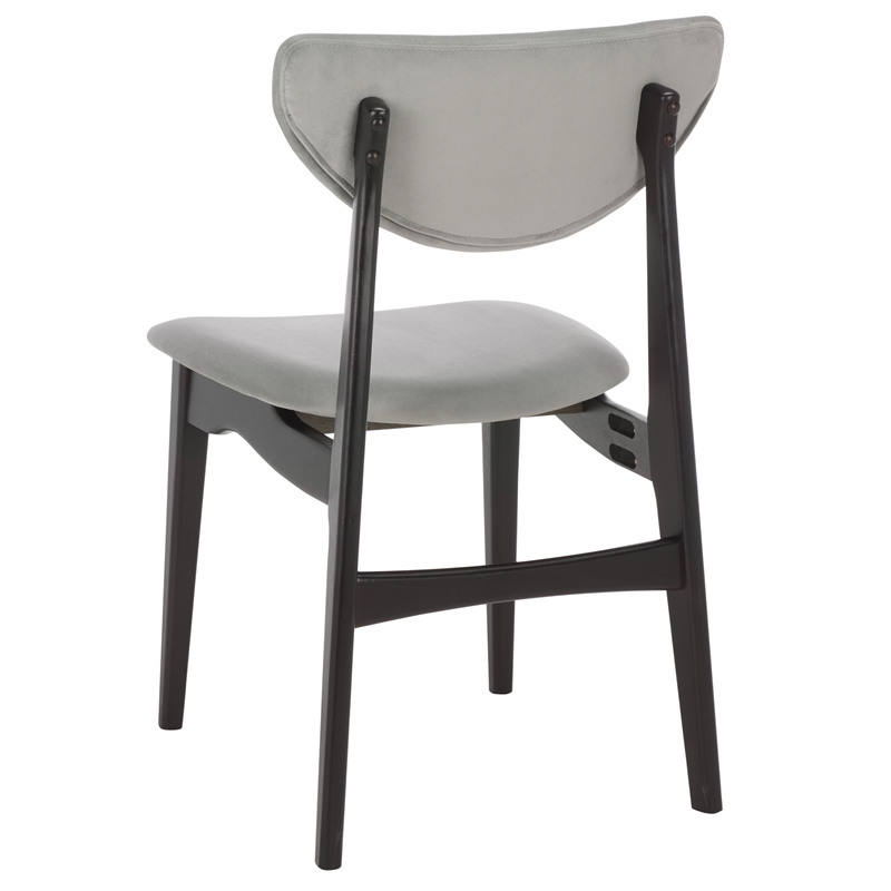 Safavieh Botan Wood and Fabric Dining Chair in Black / Gray