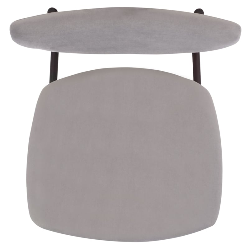Safavieh Botan Wood and Fabric Dining Chair in Black / Gray