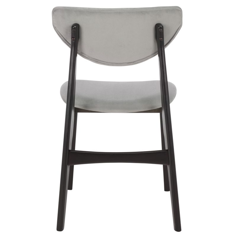 Safavieh Botan Wood and Fabric Dining Chair in Black / Gray