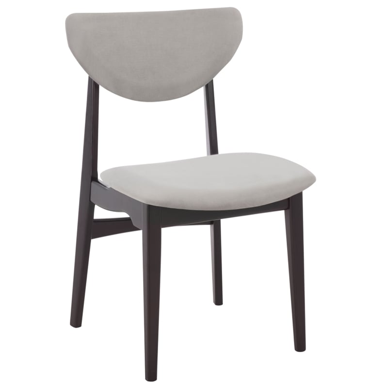 Safavieh Botan Wood and Fabric Dining Chair in Black / Gray