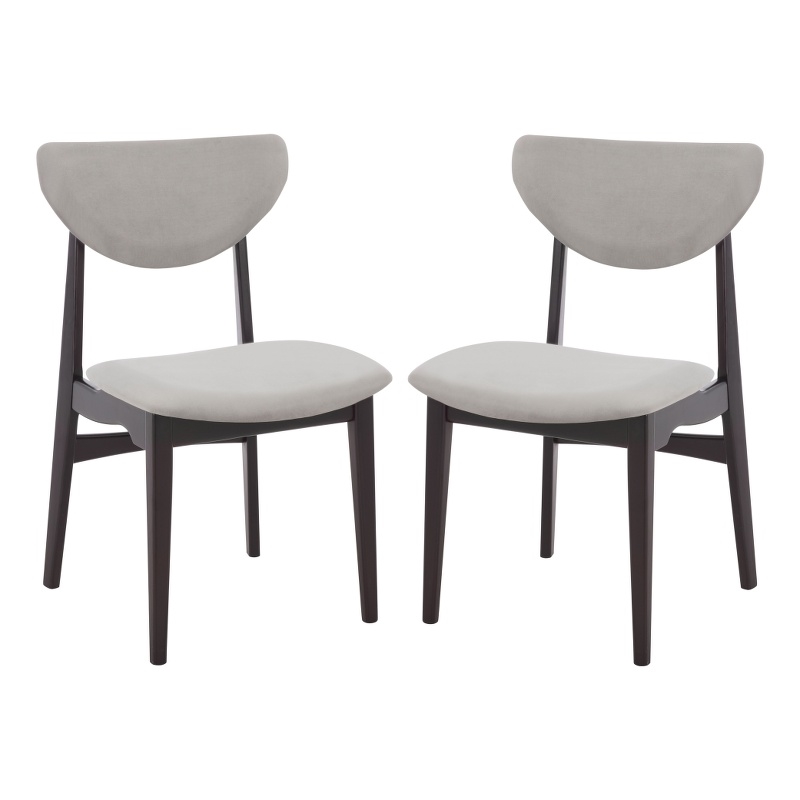 Safavieh Botan Wood and Fabric Dining Chair in Black / Gray