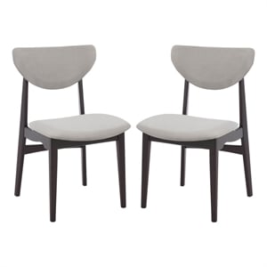 Safavieh Botan Wood and Fabric Dining Chair in Black / Gray